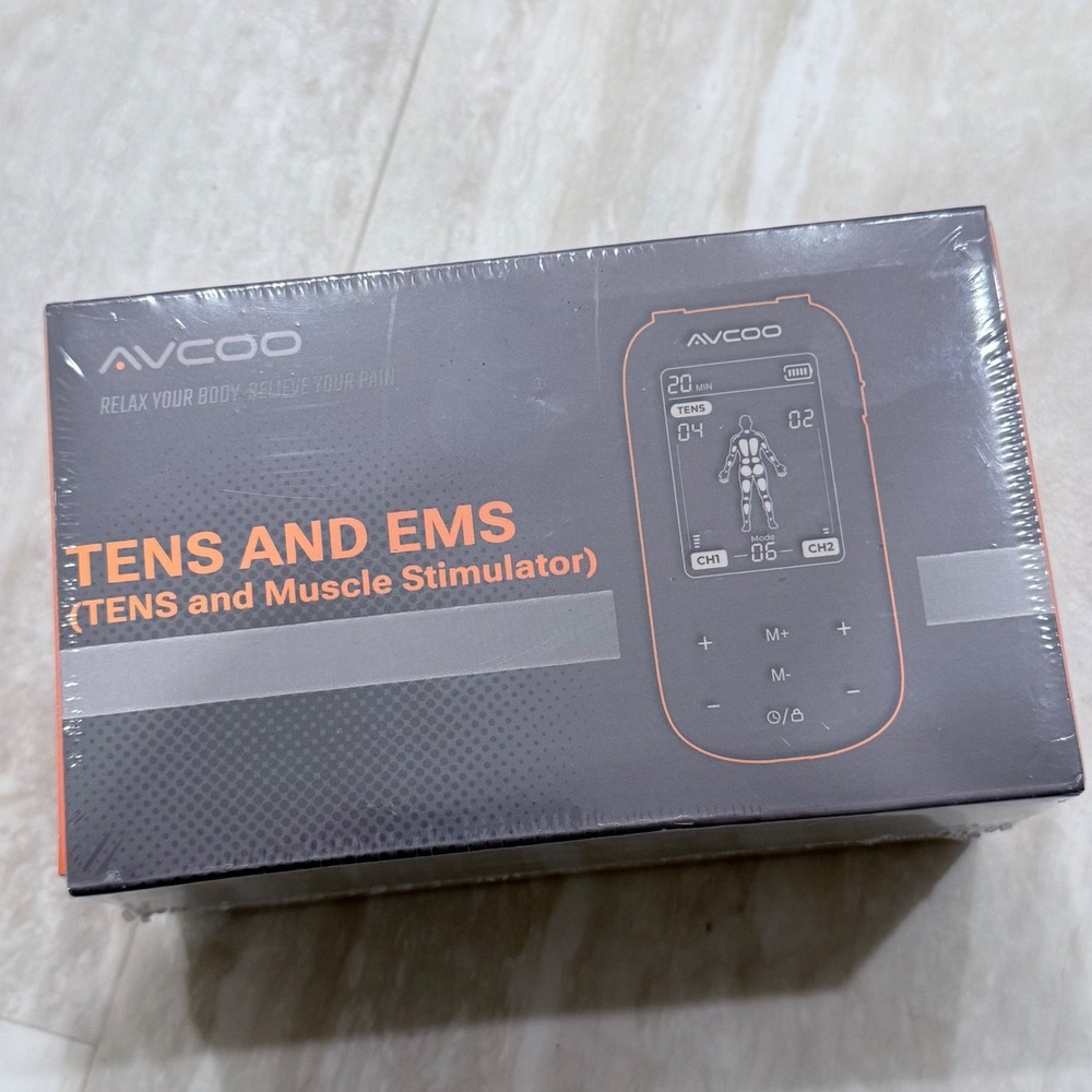 AVCOO TENS and EMS Muscle Stimulator Unit JT9020E Dual Channel New Sealed